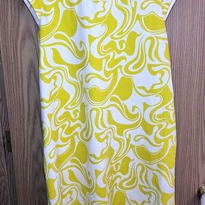 Kate Spade Yellow & White Swirl Shift Dress